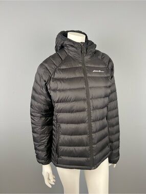 Eddie Bauer Women’s Packable Hooded Black Down Puffer Jacket